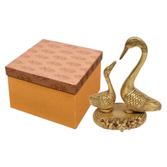 Brass Swan Pair Sculpture – Handcrafted Symbol of Love & Grace 5.5 (inch)