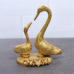 Brass Swan Pair Sculpture – Handcrafted Symbol of Love & Grace 5.5 (inch)