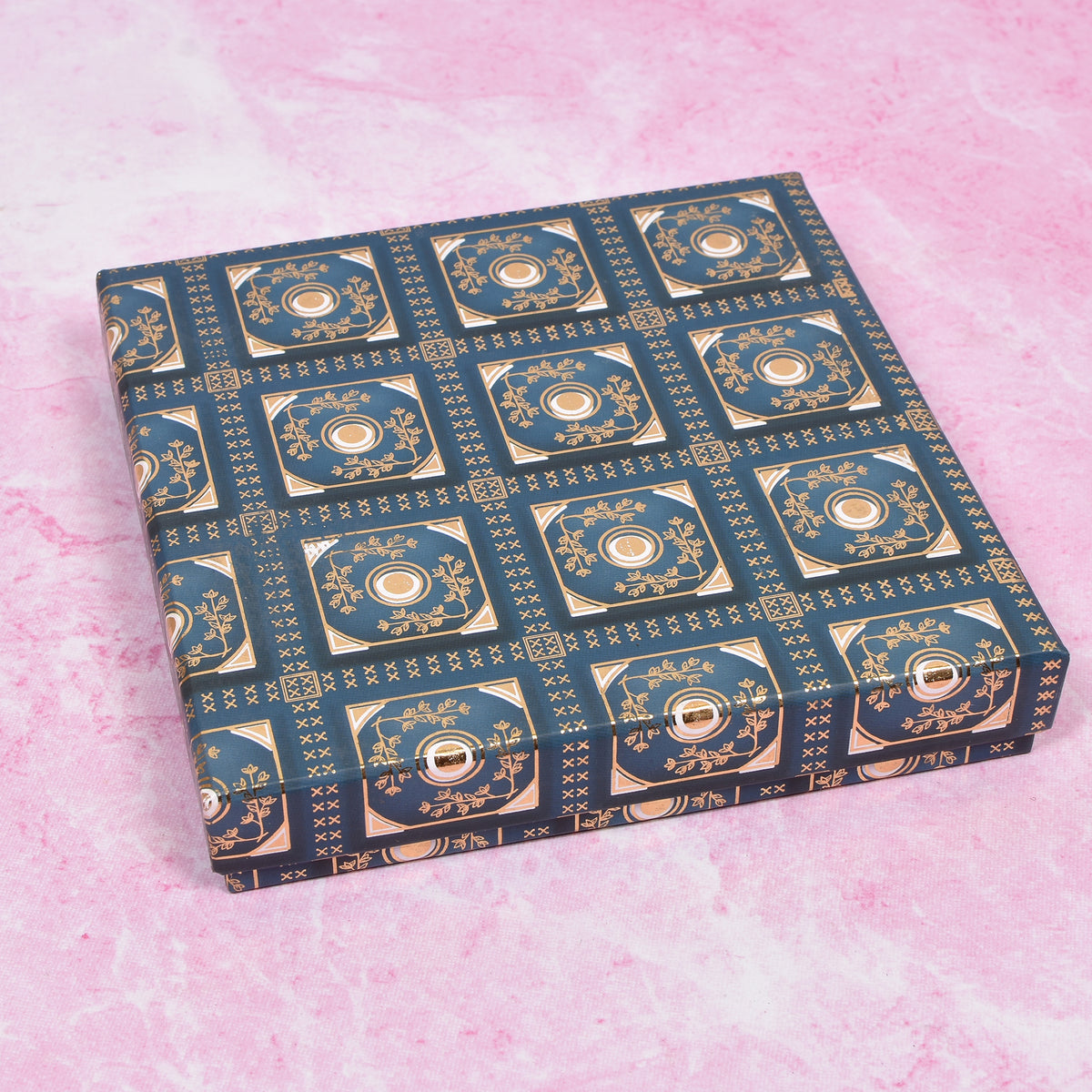 Brass Swastik Diya Gift Set – 4-Piece Floral Oil Lamps in Gift Box 2.5(inch)