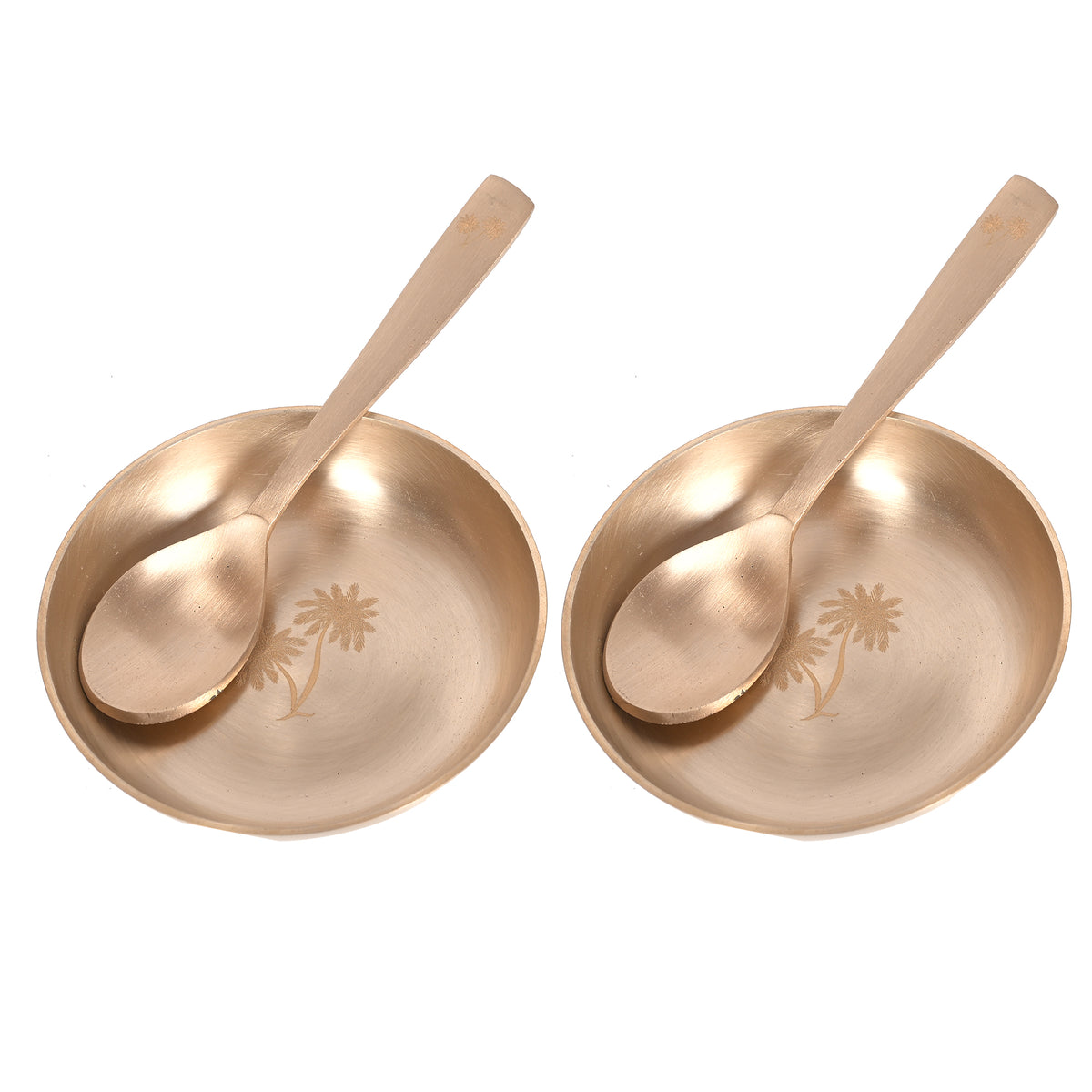 Handcrafted Kansa Dessert Bowl Set with Spoon (Set of 2)