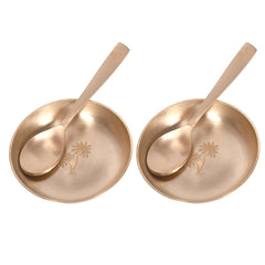 Handcrafted Kansa Dessert Bowl Set with Spoon (Set of 2)