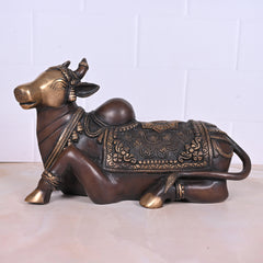 NANDI SITTING CARVED W/OUT BASE FINE WITH OM 12.5"