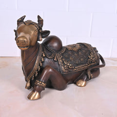 NANDI SITTING CARVED W/OUT BASE FINE WITH OM 12.5"