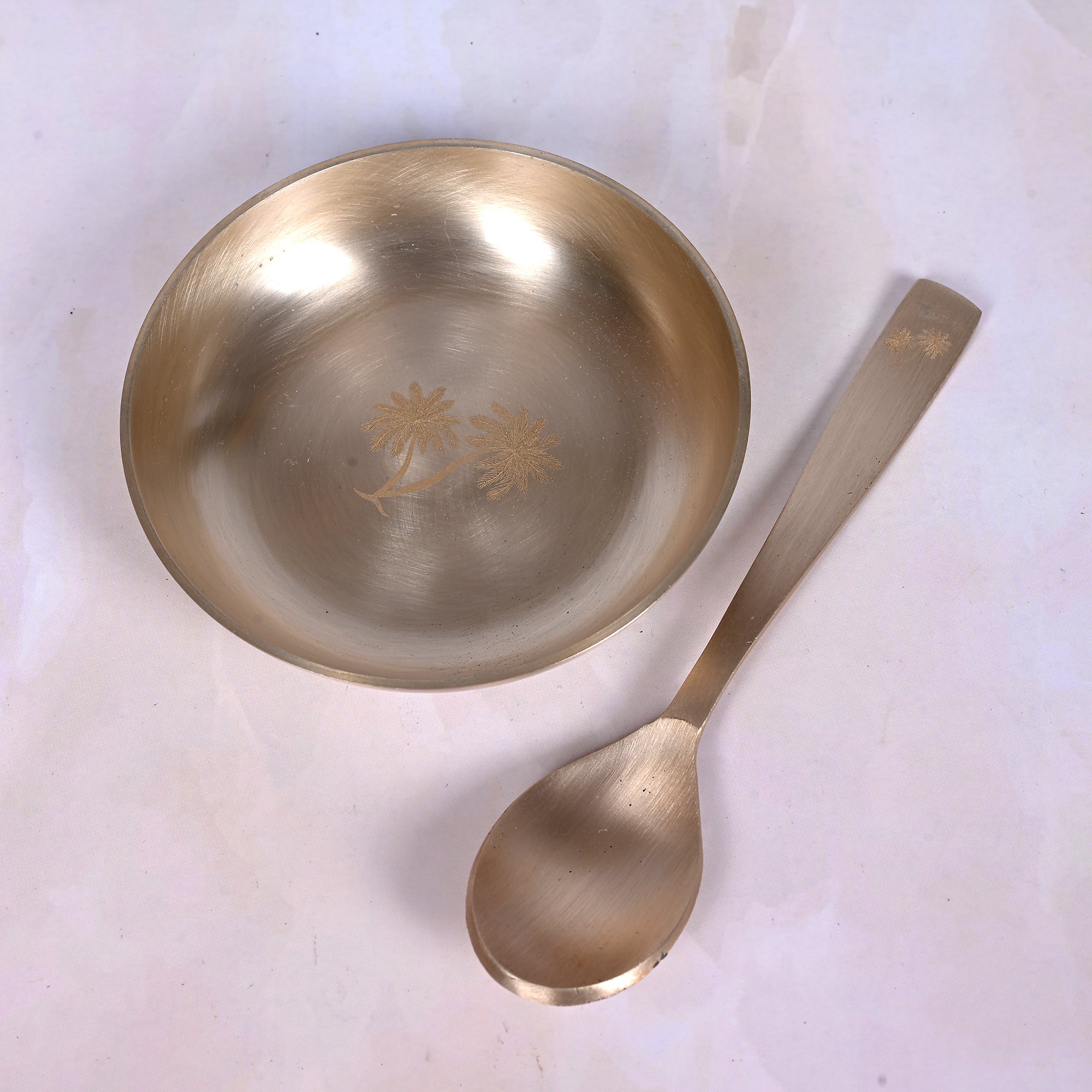 Handcrafted Kansa Dessert Bowl Set with Spoon (Set of 2)