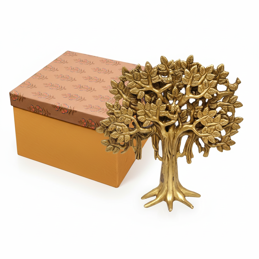 Brass Tree of Life – Handcrafted Symbolic Sculpture for Home & Office Decor 7.5 (inch)