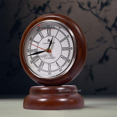 Vintage Table Clock – 8 Inch | Premium Mango Wood | Roman Dial