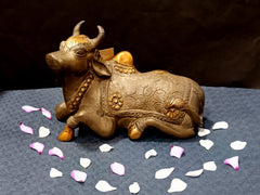 Handcrafted Brass Nandi Sitting (8 X 5 Inch)