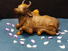 Handcrafted Brass Nandi Sitting (8 X 5 Inch)