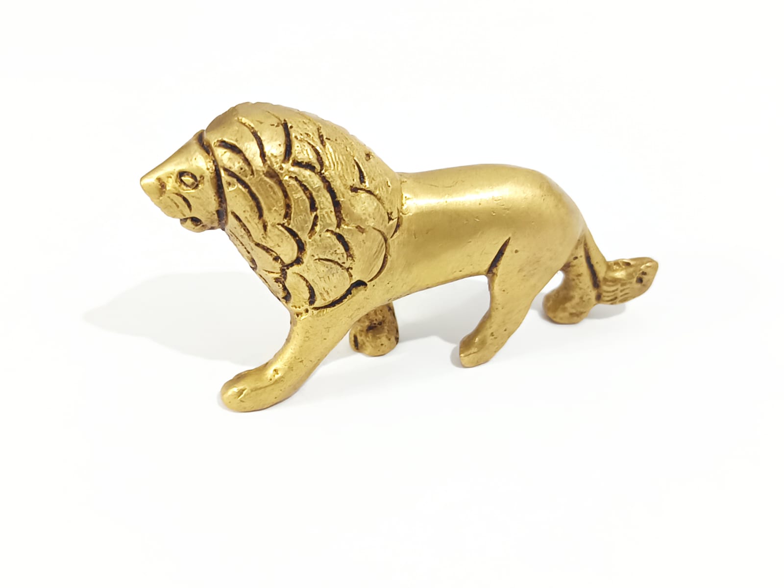 Handcrafted Brass Lion Pair Figurines for Home & Office Décor