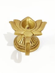 Handcrafted Brass Lotus Diya (Oil Lamp) for Pooja & Home Décor