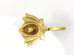 Handcrafted Brass Lotus Diya (Oil Lamp) for Pooja & Home Décor