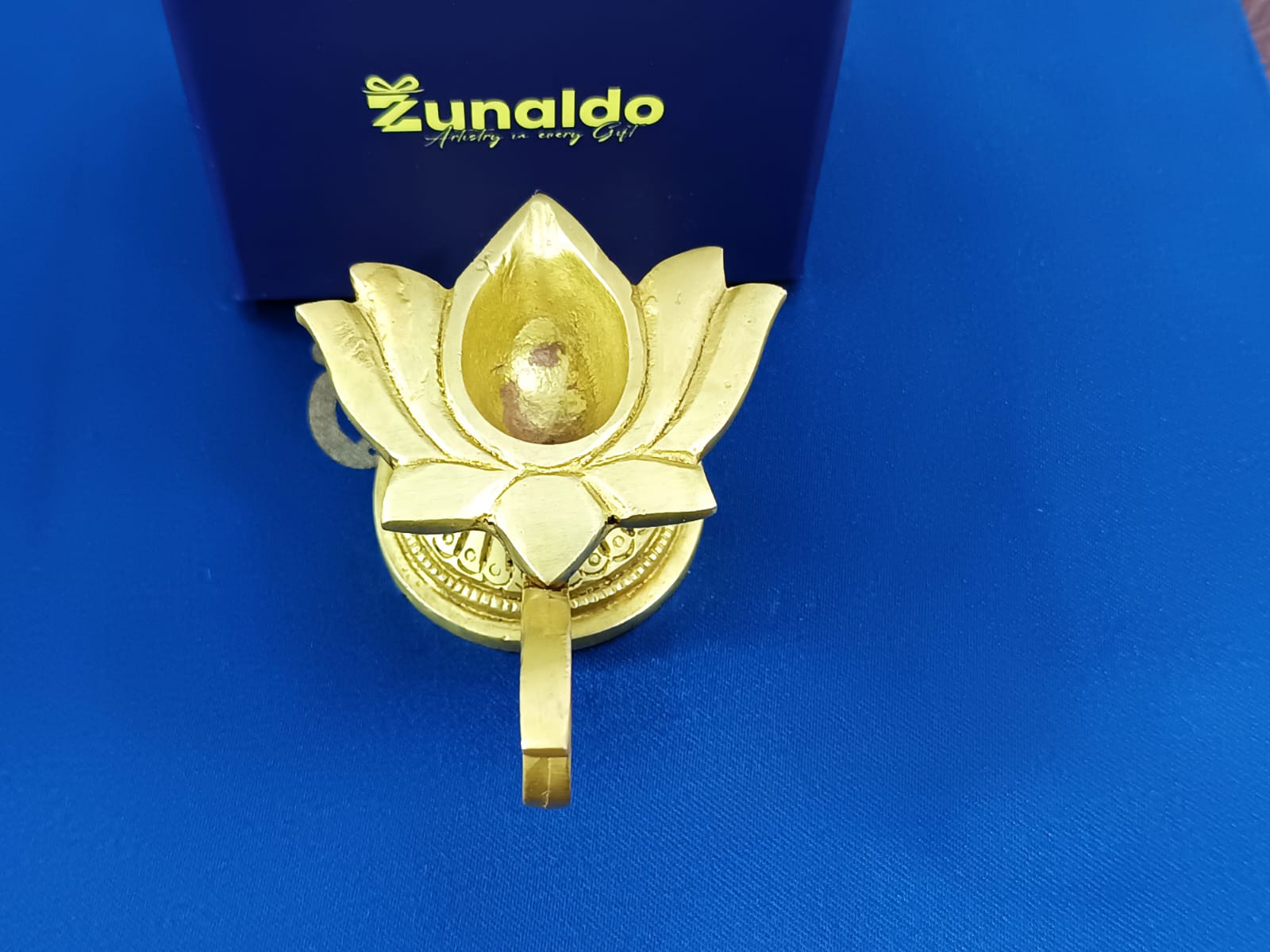 Handcrafted Brass Lotus Diya (Oil Lamp) for Pooja & Home Décor