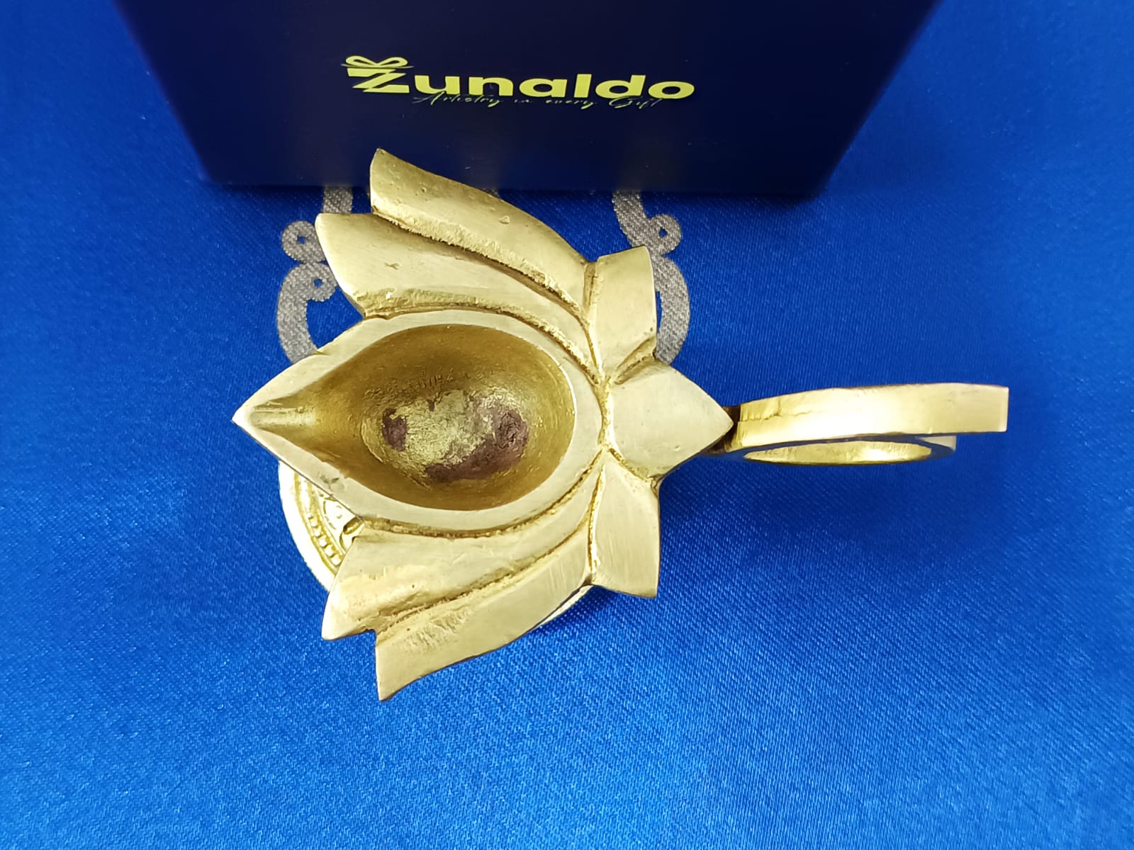 Handcrafted Brass Lotus Diya (Oil Lamp) for Pooja & Home Décor