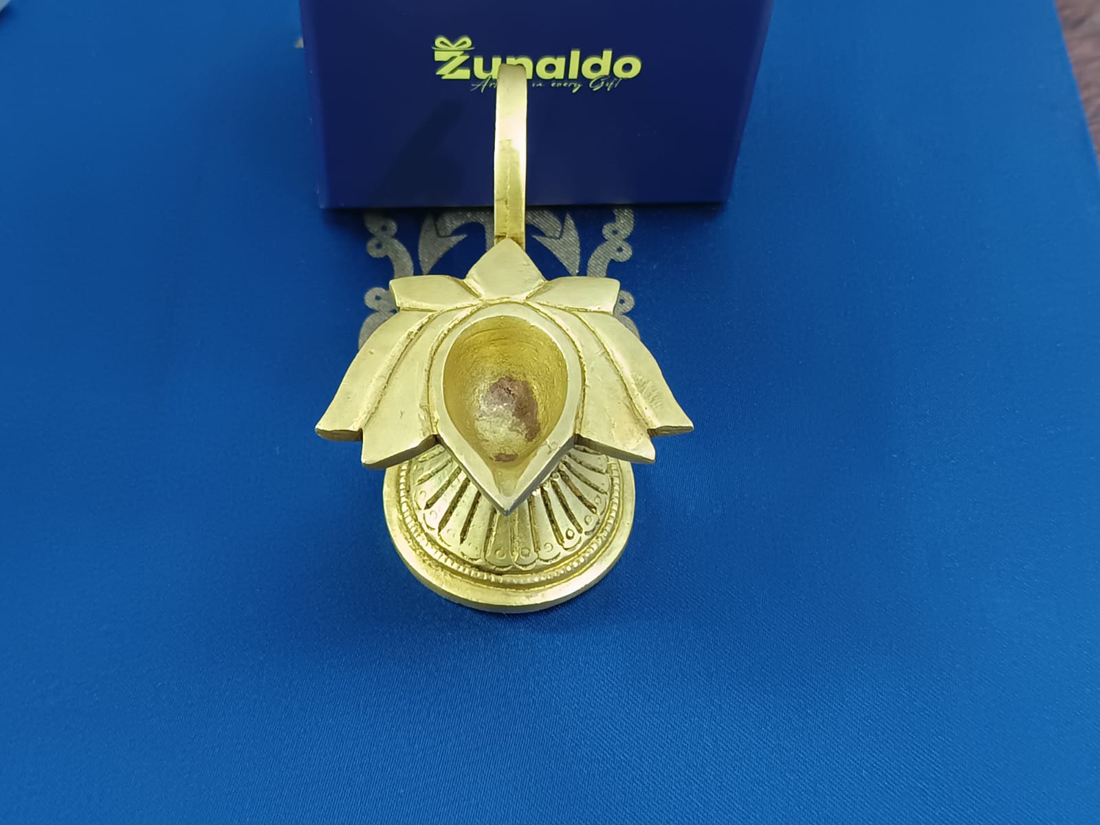 Handcrafted Brass Lotus Diya (Oil Lamp) for Pooja & Home Décor