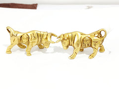 Handcrafted Brass Bull Pair Figurines for Vastu, Home & Office Décor