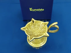 Handcrafted Brass Swastik Diya with Handle for Pooja & Rituals