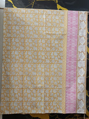 Hand Block Printed Cotton Bedsheet  (90 X108 ) IN
