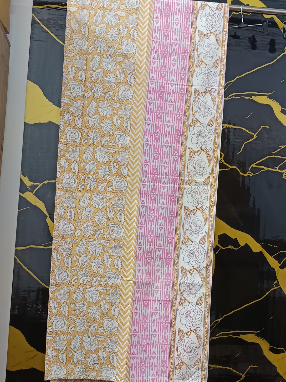 Hand Block Printed Cotton Bedsheet  (90 X108 ) IN