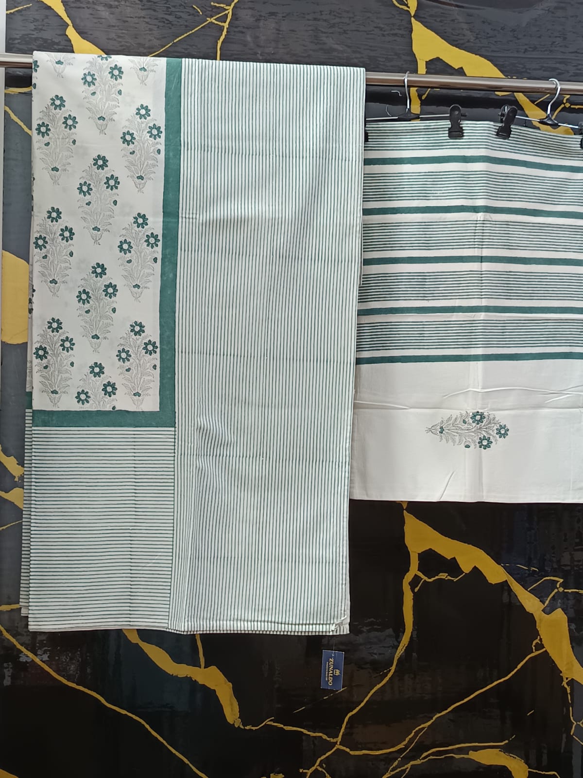 Hand Block Printed Cotton Bedsheet  (90 X108 ) IN