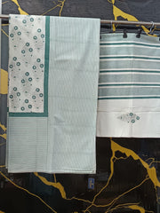 Hand Block Printed Cotton Bedsheet  (90 X108 ) IN