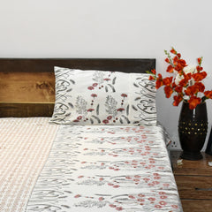 Hand Block Printed Cotton Bedsheet  (90 X108 ) IN
