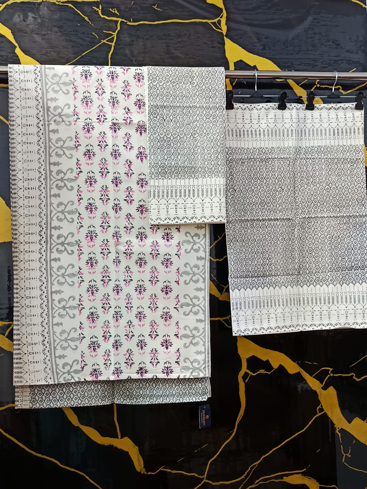 Hand Block Printed Cotton Bedsheet  (90 X108 ) IN