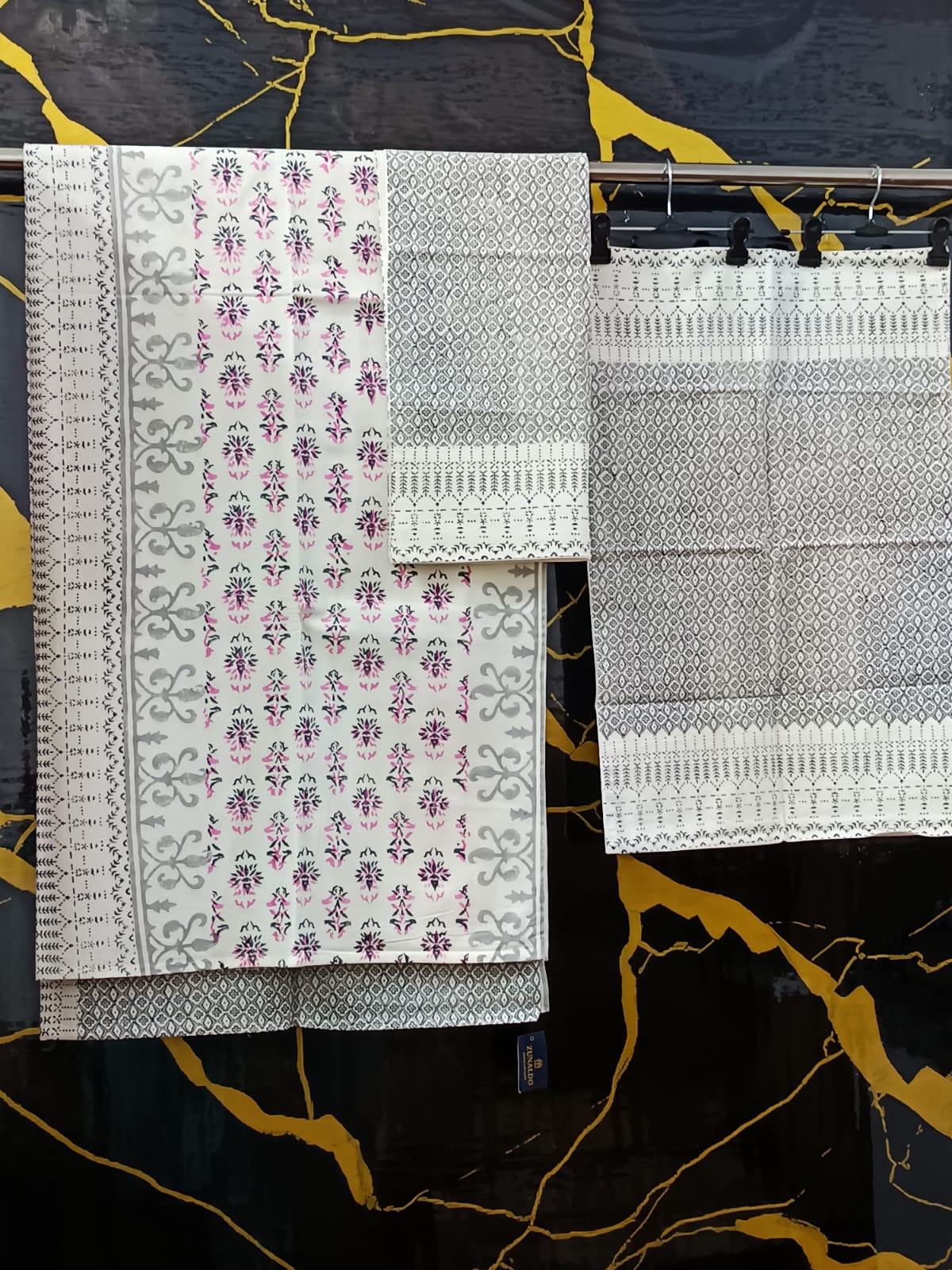 Hand Block Printed Cotton Bedsheet  (90 X108 ) IN
