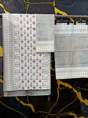 Hand Block Printed Cotton Bedsheet  (90 X108 ) IN