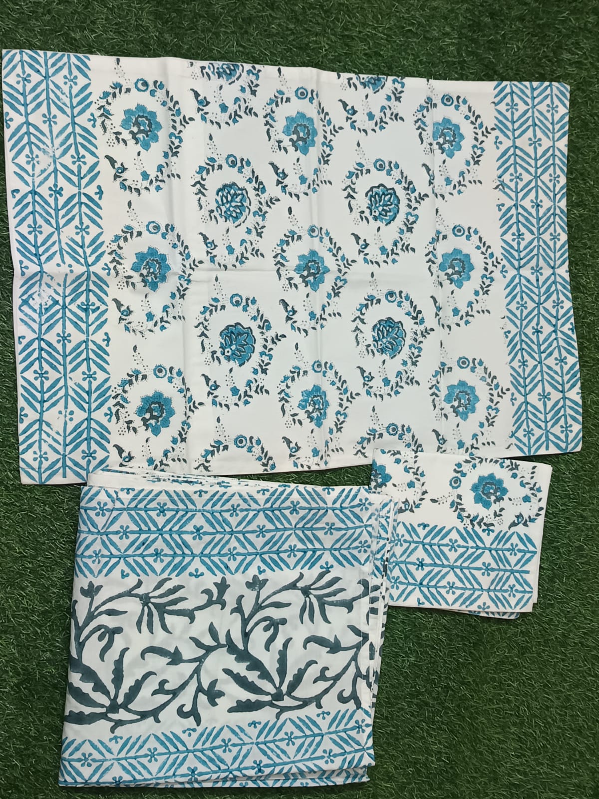 Hand Block Printed Cotton Bedsheet  (90 X108 ) IN