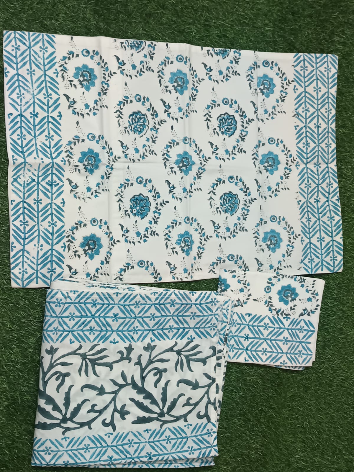 Hand Block Printed Cotton Bedsheet  (90 X108 ) IN