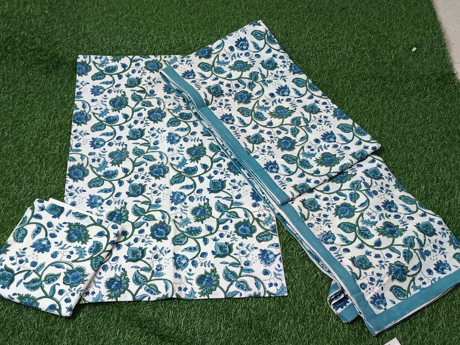 Hand Block Printed Cotton Bedsheet  (90 X108 ) IN