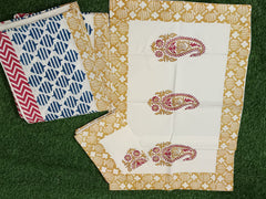 Hand Block Printed Cotton Bedsheet  (90 X108 ) IN