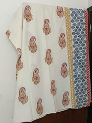Hand Block Printed Cotton Bedsheet  (90 X108 ) IN