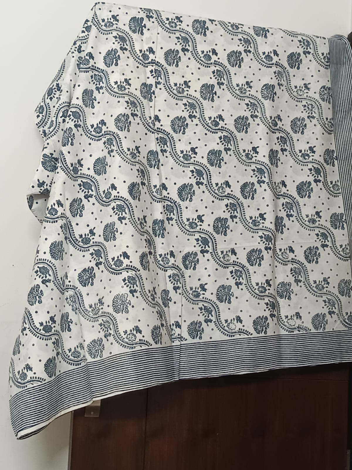 Hand Block Printed Cotton Bedsheet  (90 X108 ) IN