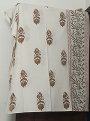 Hand Block Printed Cotton Bedsheet  (90 X108 ) IN