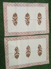 Hand Block Printed Cotton Bedsheet  (90 X108 ) IN