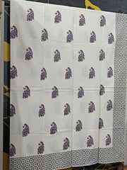 Hand Block Printed Cotton Bedsheet  (90 X108 ) IN