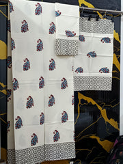 Hand Block Printed Cotton Bedsheet  (90 X108 ) IN