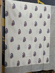 Hand Block Printed Cotton Bedsheet  (90 X108 ) IN