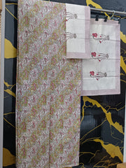 Hand Block Printed Cotton Bedsheet  (90 X108 ) IN