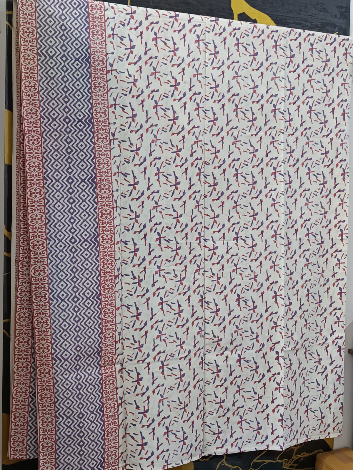 Hand Block Printed Cotton Bedsheet  (90 X108 ) IN