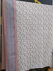 Hand Block Printed Cotton Bedsheet  (90 X108 ) IN