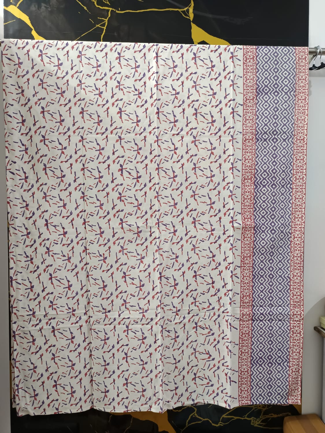 Hand Block Printed Cotton Bedsheet  (90 X108 ) IN
