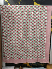 Hand Block Printed Cotton Bedsheet  (90 X108 ) IN