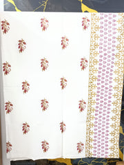 Hand Block Printed Cotton Bedsheet  (90 X108 ) IN