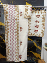 Hand Block Printed Cotton Bedsheet  (90 X108 ) IN