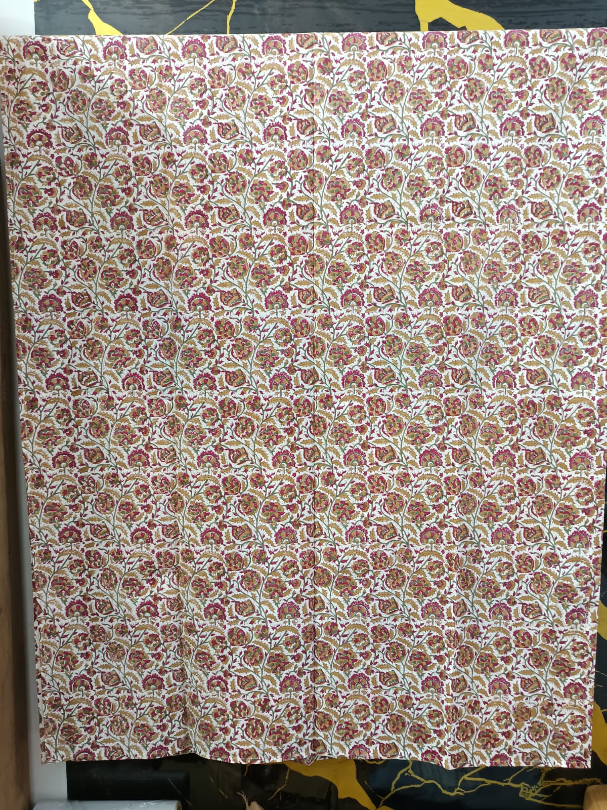 Hand Block Printed Cotton Bedsheet  (90 X108 ) IN