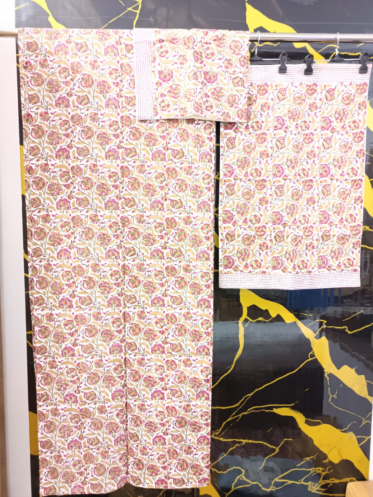 Hand Block Printed Cotton Bedsheet  (90 X108 ) IN