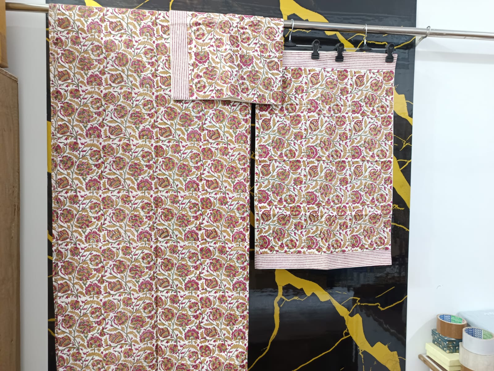 Hand Block Printed Cotton Bedsheet  (90 X108 ) IN