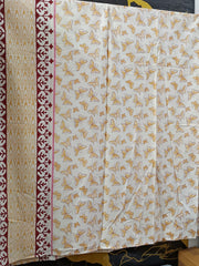 Hand Block Printed Cotton Bedsheet  (90 X108 ) IN